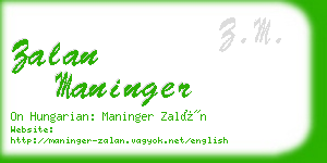 zalan maninger business card